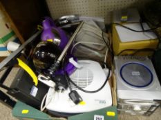 Mixed household items including Goodmans stereo with remote control, fan heater etc E/T