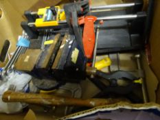 Benchtop vice, tile cutter, spanner set etc