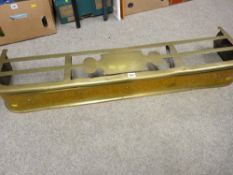 Victorian brass fire fender
