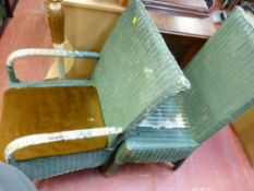 Two items of loom furniture, an elbow chair and one other