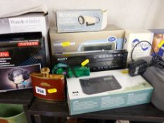 Parcel of miscellaneous items including DAB radio, blood pressure monitor etc