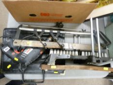 Small parcel of tools including mitre saw, drill etc E/T