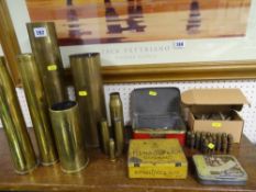 Parcel of decorative trench art and ammunition etc