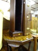 Small parcel of furniture to include occasional table, modern CD rack and instrument carrying case