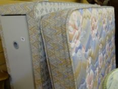 Double divan bed base and mattress with headboard