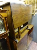 Twin flap gate leg table and a two sliding glass door bookcase