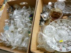 Two boxes of mixed glassware