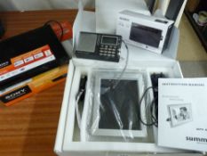 Digital photo frame, Sony world radio, boxed wireless etc