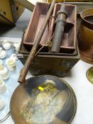 Old wooden boxes, vintage plaques etc