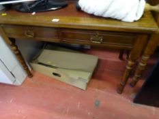 Small two drawer leather topped occasional table