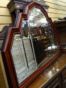 Cathedral style bevelled wall mirror