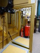 Gilt framed bevelled wall mirror