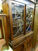 Two door glazed bookcase with a two tier slim occasional table
