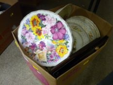 Floral decorated part dinner service, ornamental mantel clock etc