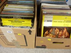 Two boxes of mixed mainly classical LPs