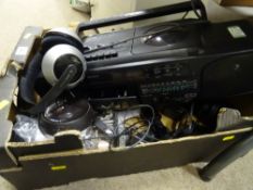 Ghetto blaster, wireless headphones etc