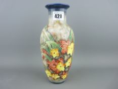 Floral decorated baluster vase