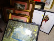 Parcel of mixed paintings, prints etc
