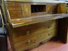 Circa 1850 inlaid mahogany secretaire chest