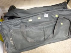 Large black canvas holdall