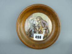 Framed Pratt ware pot lid
