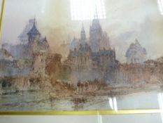 PAUL MARNY? atmospheric watercolour - town in Brittany