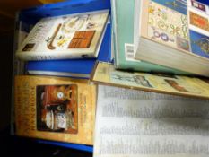 Crate of antique reference books