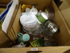 Mixed box of crockery and glassware