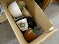 Quantity of pottery and glass planters