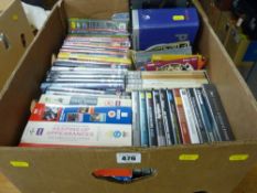 Box of DVDs etc