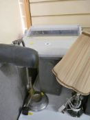 Set of folding steps, two sack trollies and a folding stool