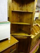 Modern pine corner display cupboard