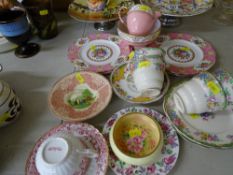 Quantity of Longton Windsor teaware, pink floral Royal Albert teaware and other china items