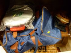 Canvas holdall and a quantity of leather purses, bags and wallets