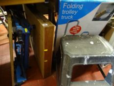 Workmate bench, pasting table and a folding trolley truck etc