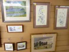 ARTHUR E PAYNE watercolour - stooked corn, titled 'Cornfield, Sussex, 1922' and a group of framed