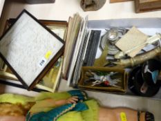 Mixed box of small collectables and a small quantity of framed pictures and prints