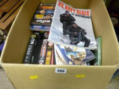 Box of DVDs and videos