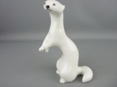 White porcelain USSR weasel figurine