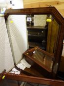 Bevelled glass wooden framed mirror