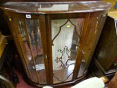 Vintage walnut china display cabinet