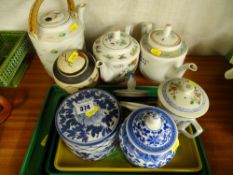 Parcel of mainly Oriental porcelain teapots etc