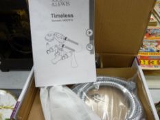 Boxed Cooke & Lewis chrome mixer tap and shower attachment