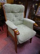 Modern Joynson Howard button back upholstered armchair