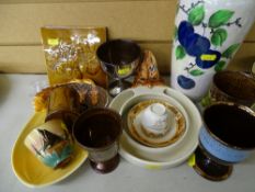 Lustre tall vase, copper lustre and similar items