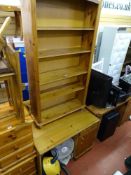 Modern pine bookcase and a modern pine desk