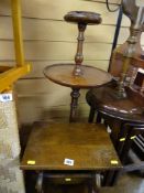 Turned smoker's stand and a small stool