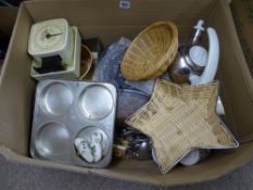 Box of metal and other kitchenware