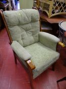 Modern Joynson Howard button back upholstered armchair