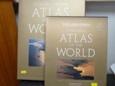 Two boxes 'The Times' books Universal Atlases